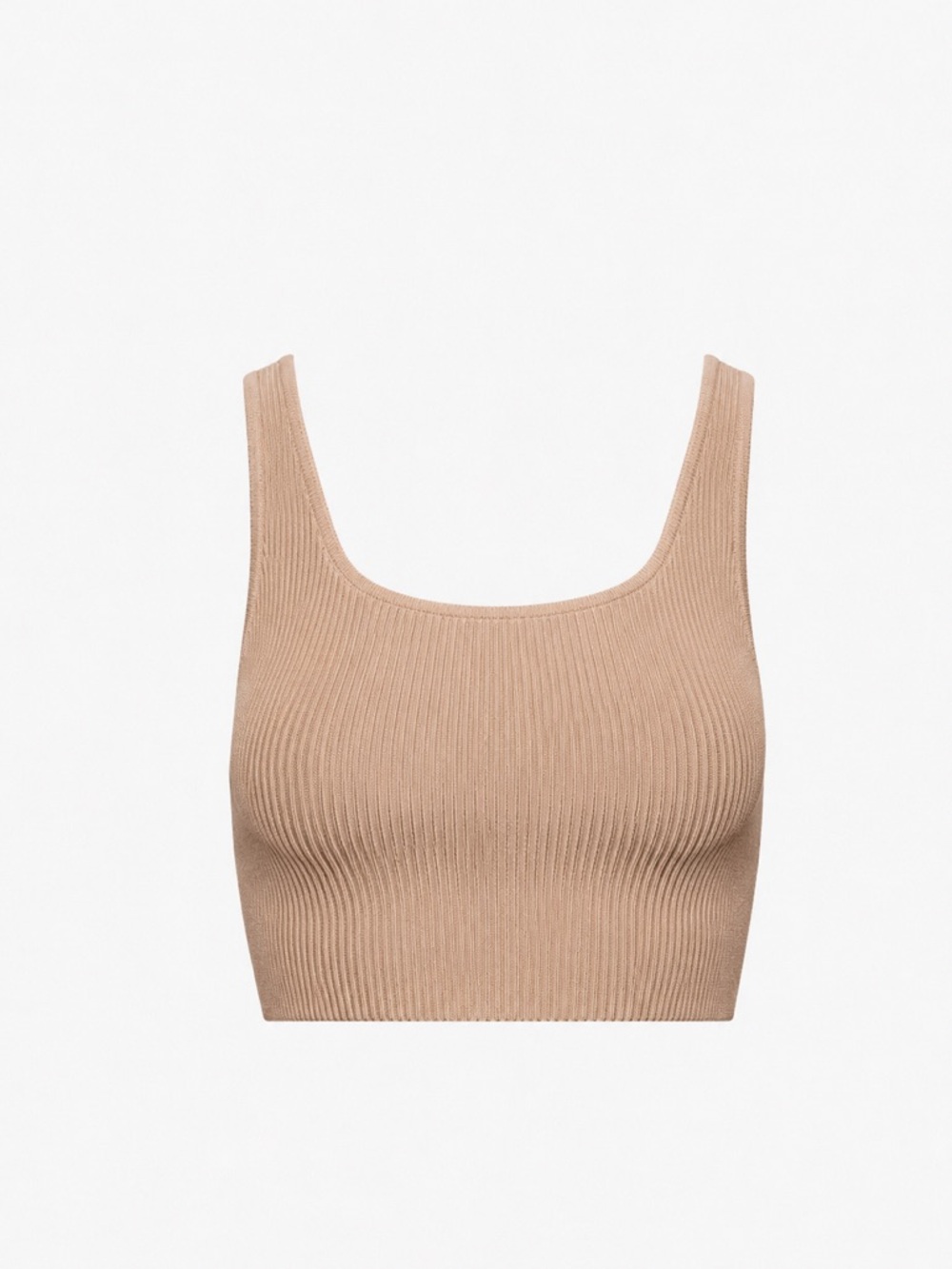 ❁ 3/$15 ❁ Aritzia Babaton Tan/Biege Sculpt Knit Squareneck Cropped Tank, Size X